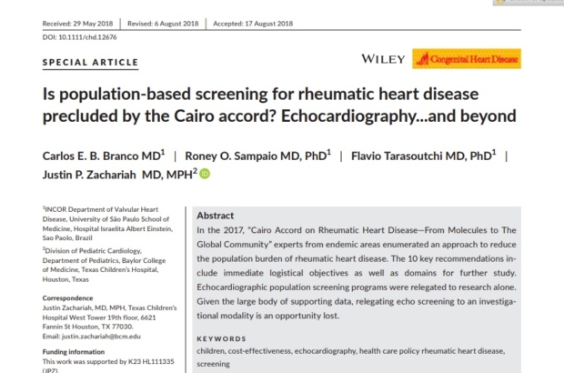 Congenital Heart Disease - 2018 - Branco - Is population‐based screening for rheumatic heart disease precluded by the Cairo